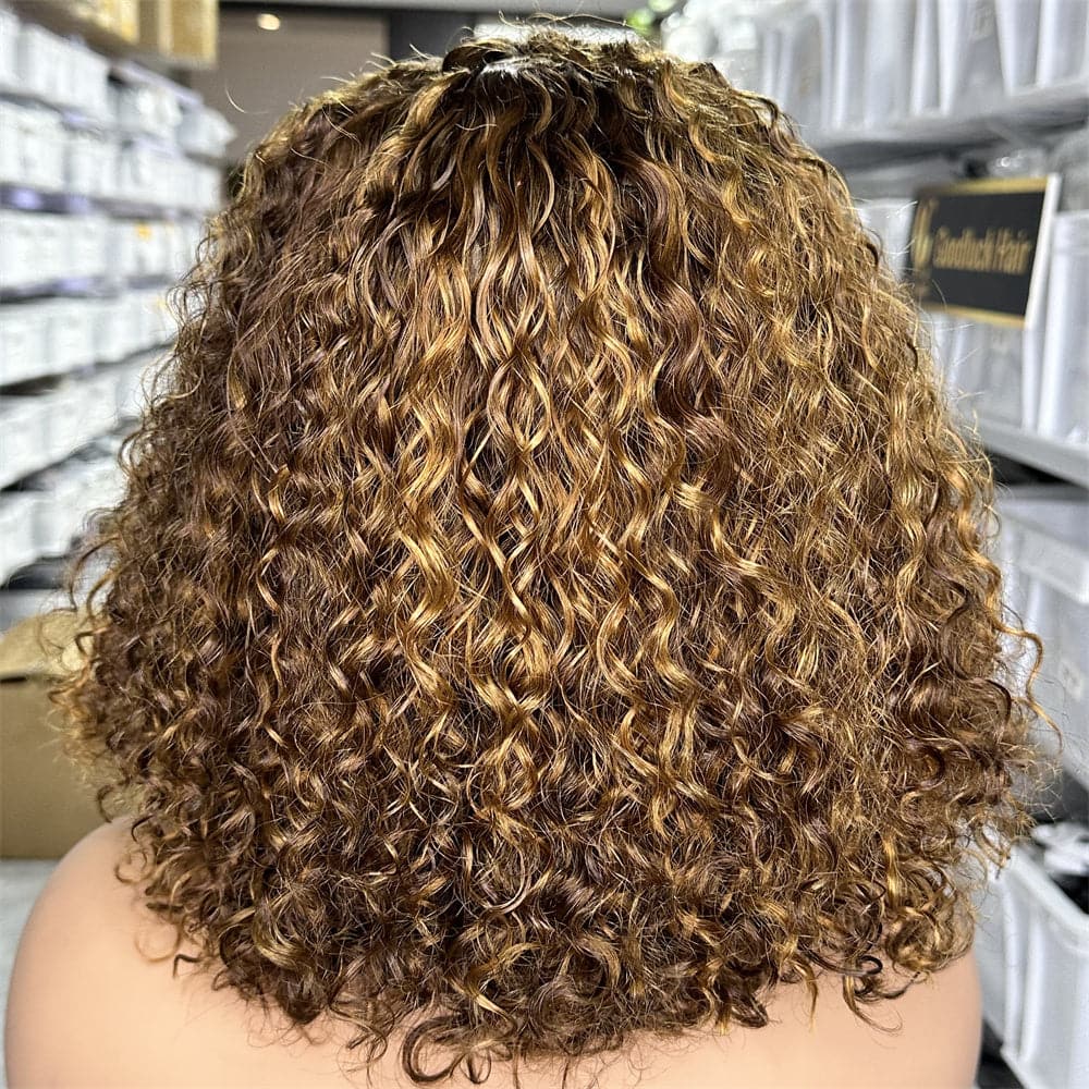 Double Drawn Deep Curly Style 4X4 Lace Closure Bob Wig For Wholesale - Goodluck Hair
