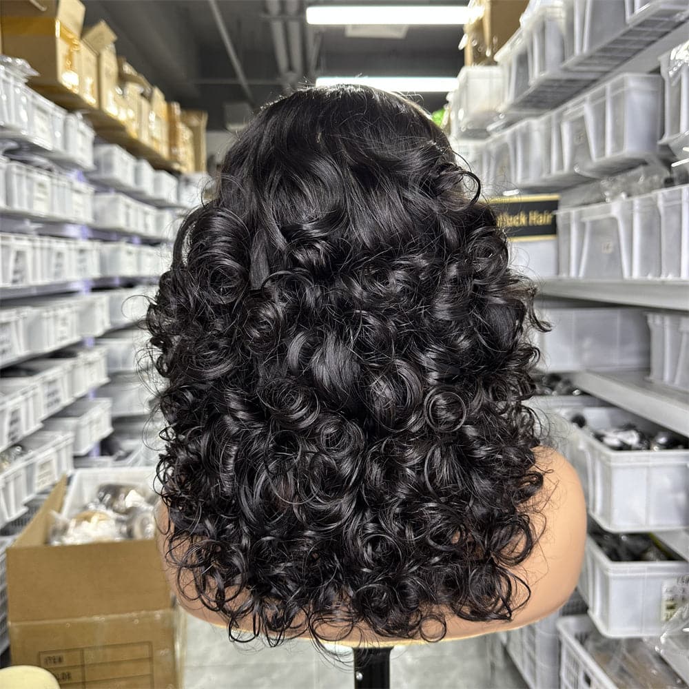 Bouncy Loose Wave 14 Inch 4X4 Lace Closure Bob WIg Ready To Ship - Goodluck Hair