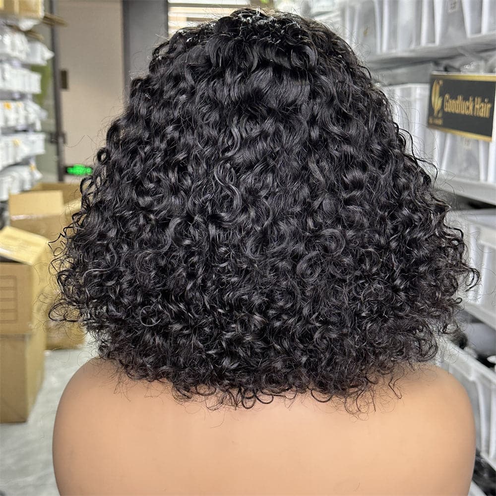 Ready To Ship Deep Curly Style 4X4 Lace Closure Bob Wig Highlight Color - Goodluck Hair