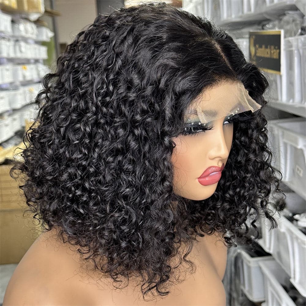Ready To Ship Deep Curly Style 4X4 Lace Closure Bob Wig Highlight Color - Goodluck Hair