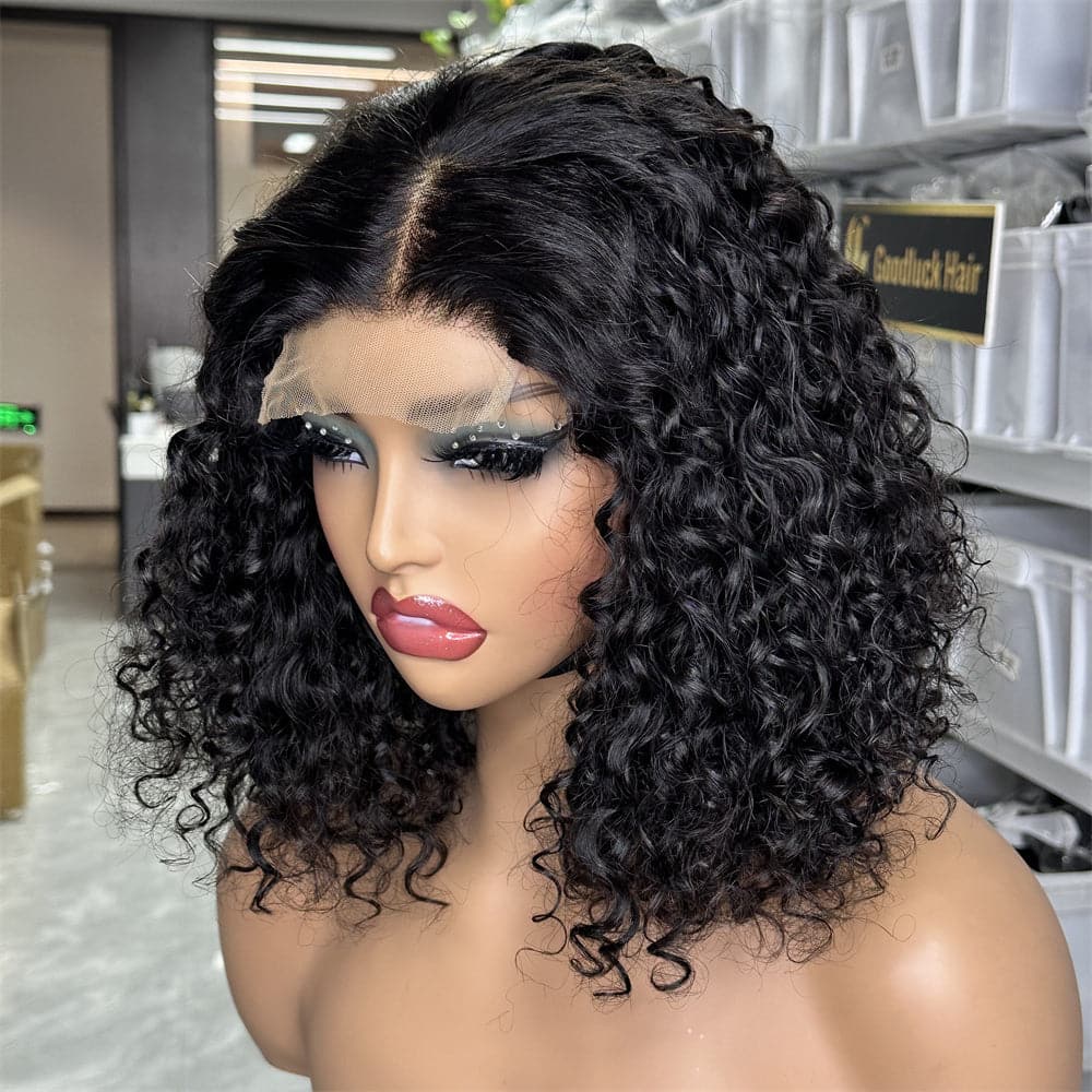 Ready To Ship Deep Curly Style 4X4 Lace Closure Bob Wig Highlight Color - Goodluck Hair