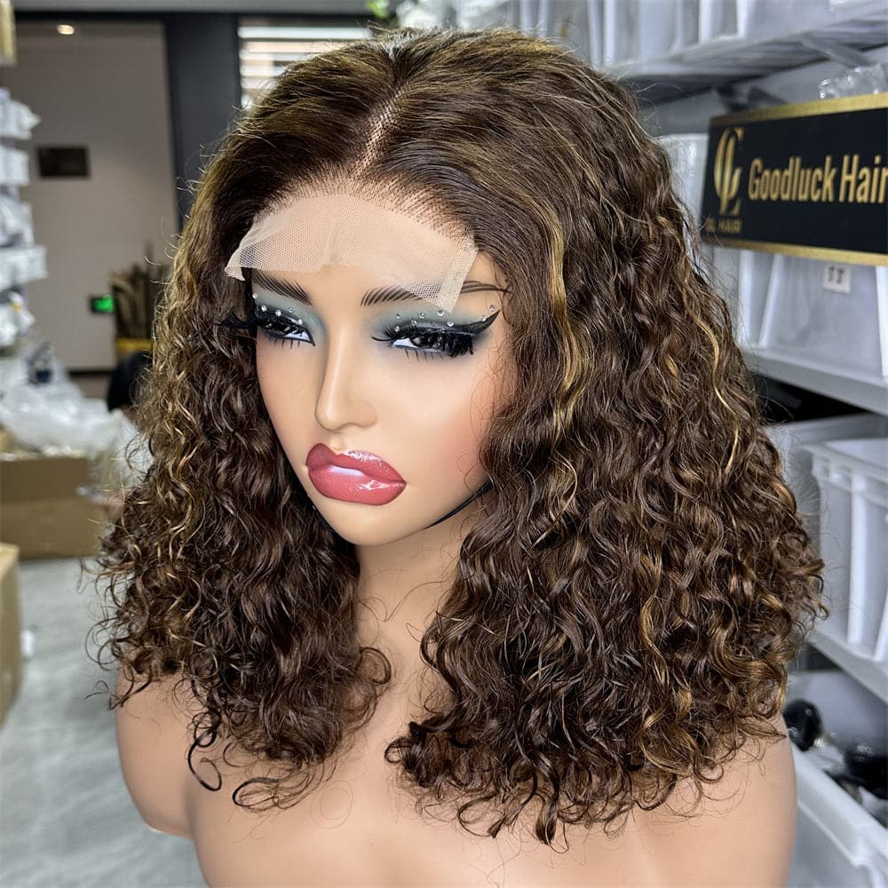 Ready To Ship 12 Inch Customized Highlight Color Water Wave Bob - Goodluck Hair