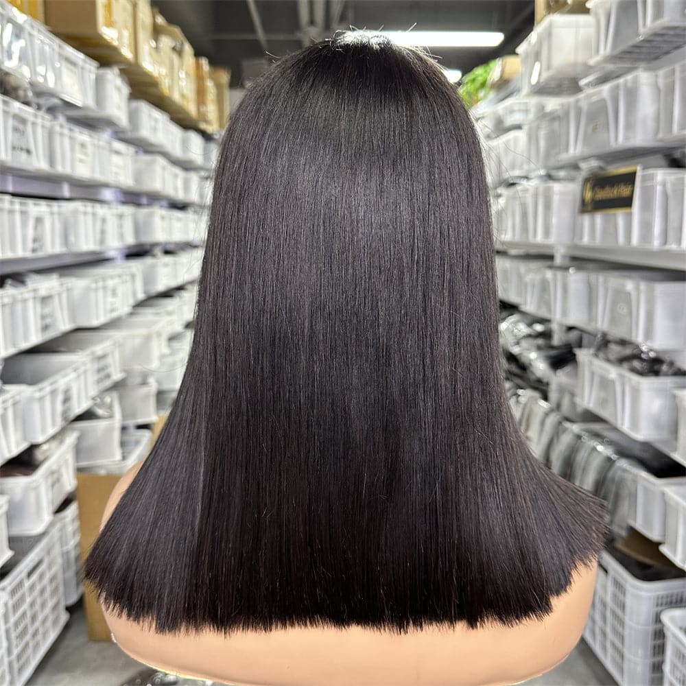 Wear And Go Glueless 14 Inch Natural Color 4X4 Lace Ciosure Bob Wig - Goodluck Hair