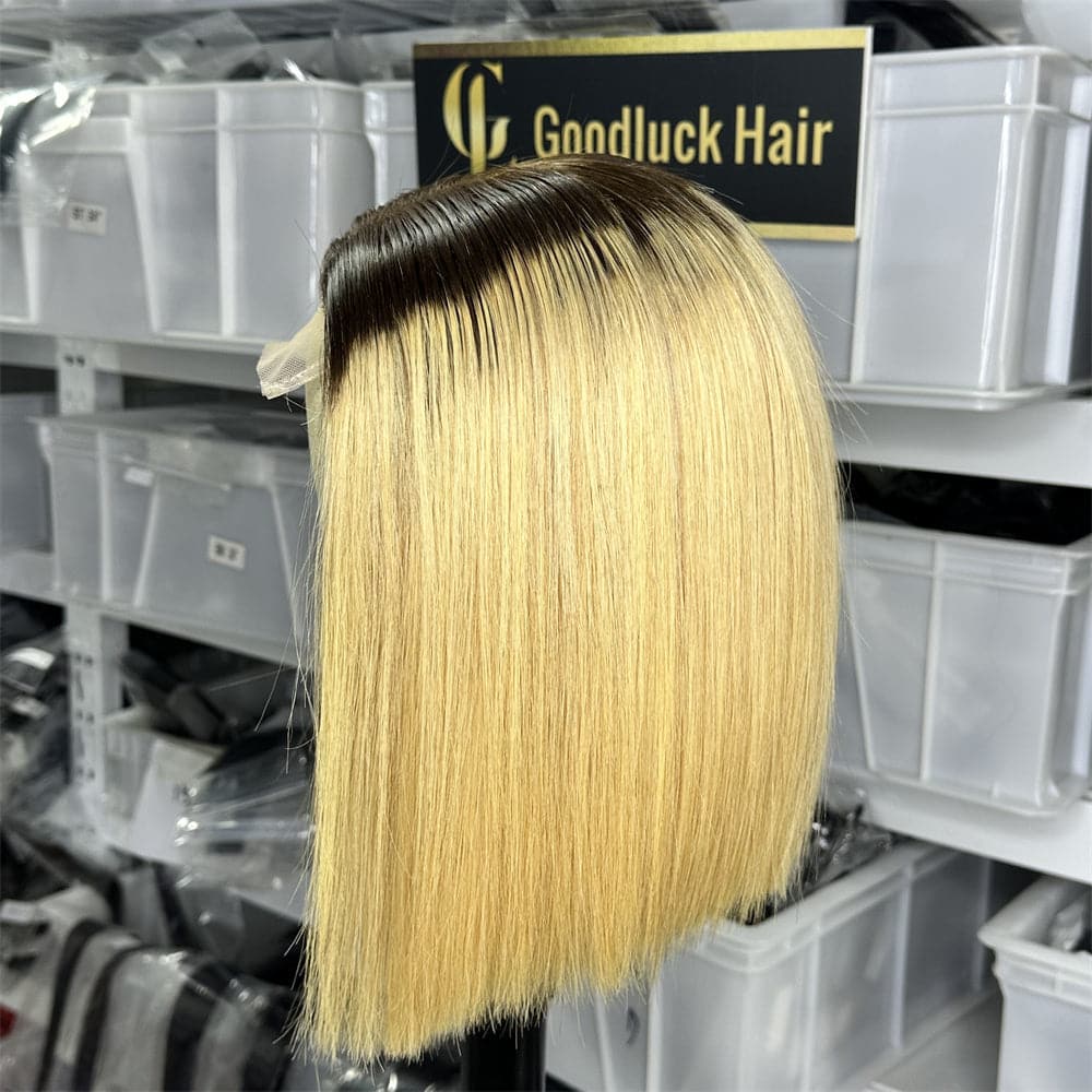 Ombre Color 10 INCH T4/27 4X4 Lace Closure Bob Wig - Goodluck Hair