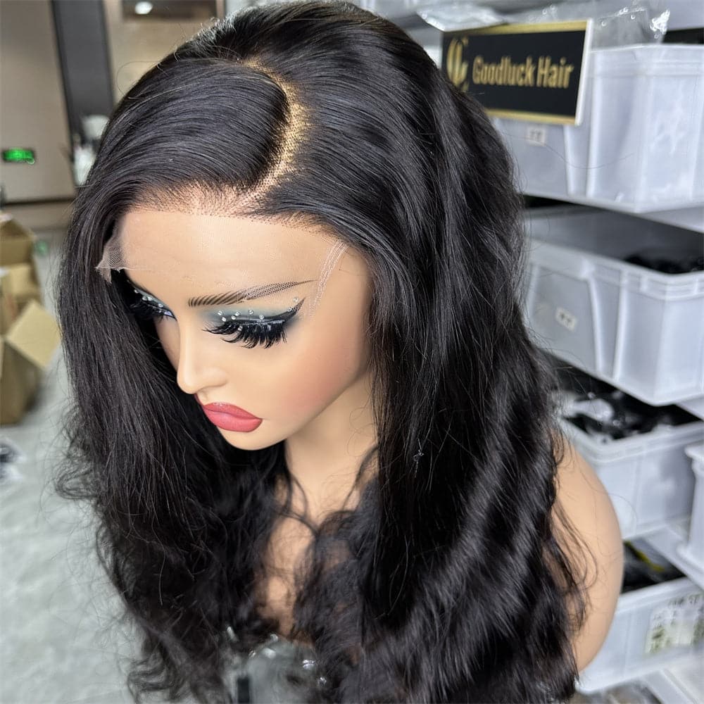 5X5 HD Lace Closure Glueless Wig Body Wave Black Color - Goodluck Hair