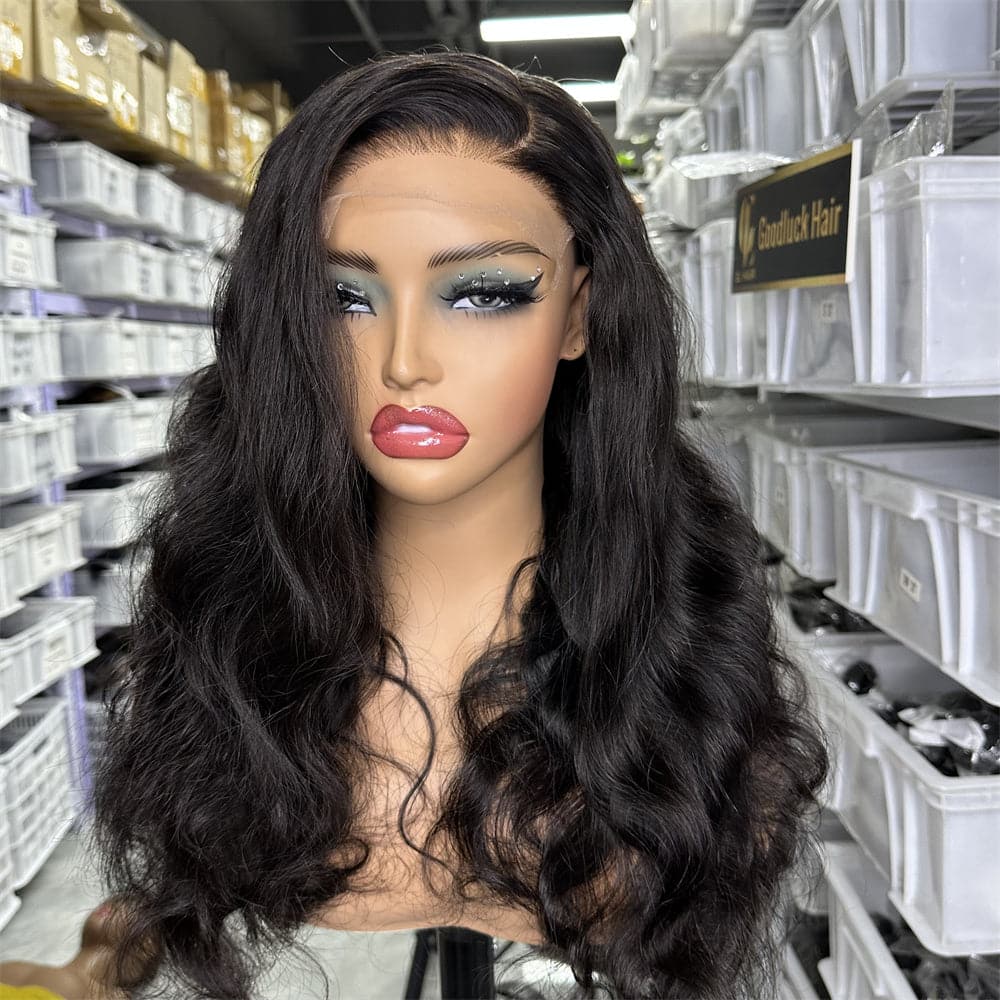 5X5 HD Lace Closure Glueless Wig Body Wave Black Color - Goodluck Hair
