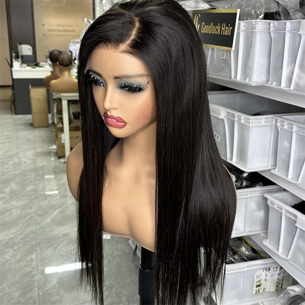 5X5 HD Lace Closure Glueless Wig Straight Black Color - Goodluck Hair