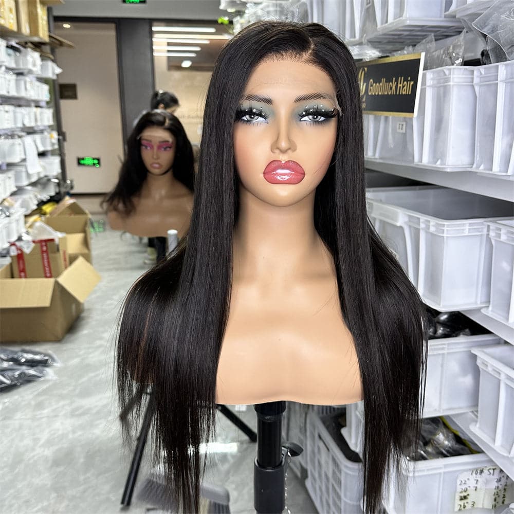 5X5 HD Lace Closure Glueless Wig Straight Black Color - Goodluck Hair