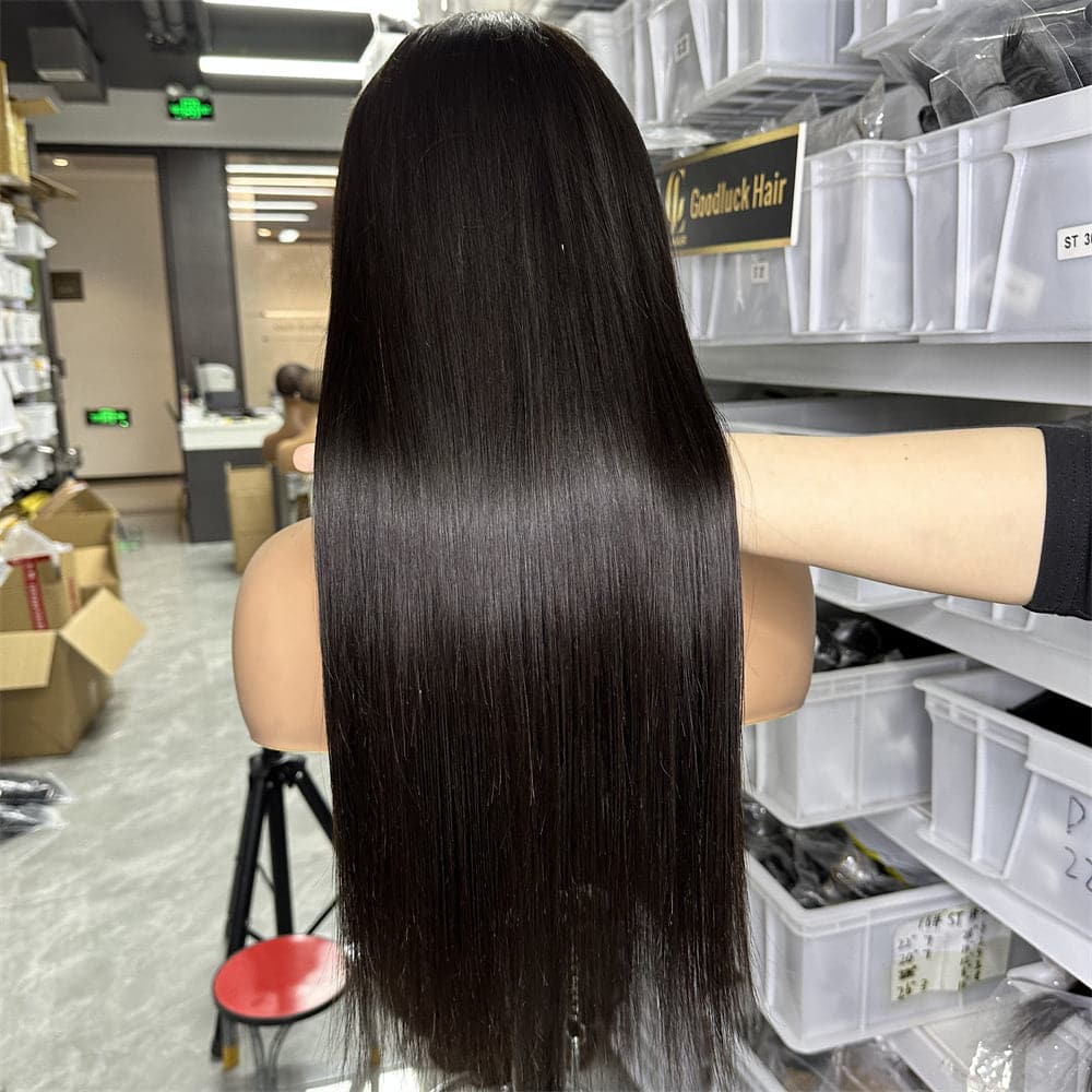 5X5 HD Lace Closure Glueless Wig Straight Black Color - Goodluck Hair
