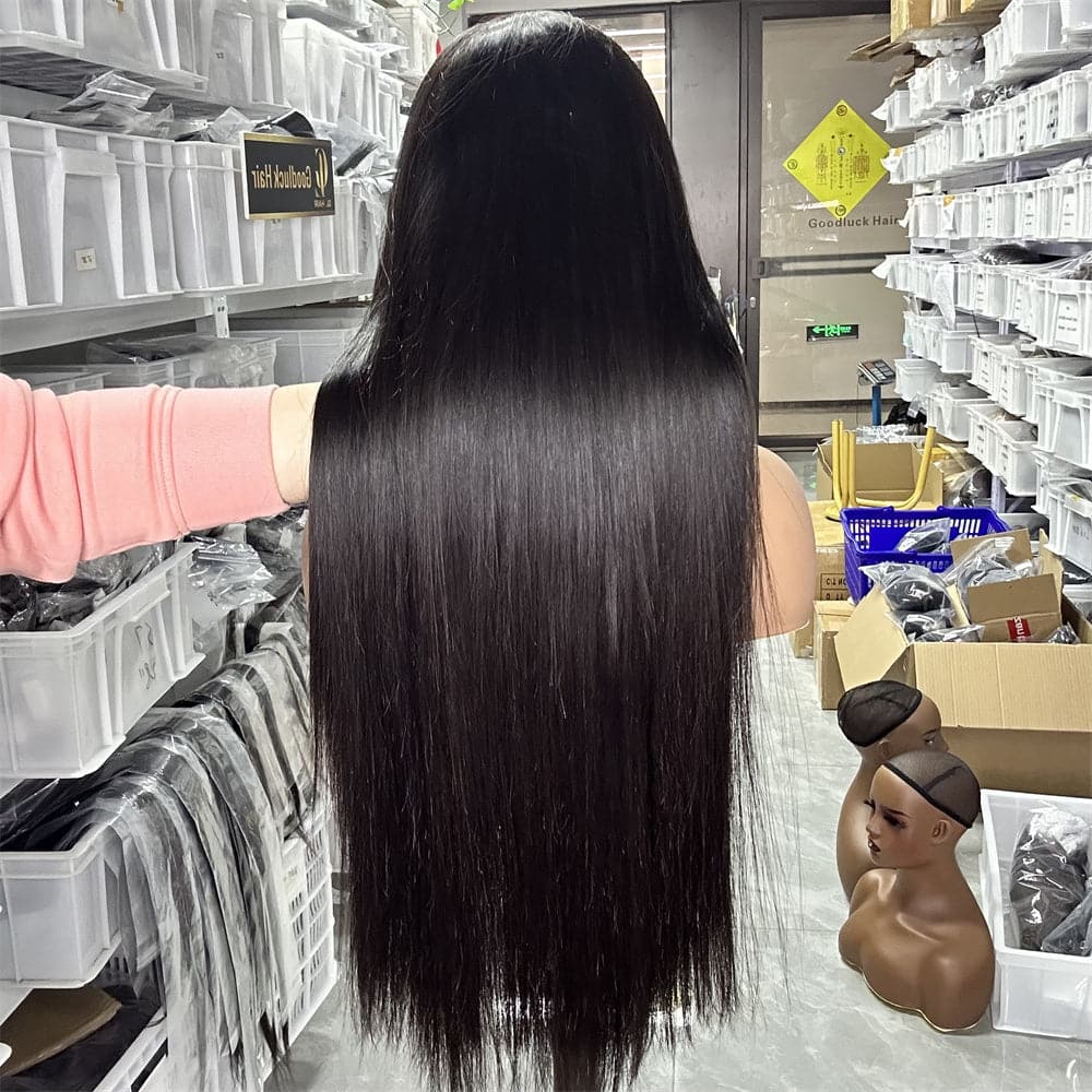 HD Lace Preoplucked Full Frontal 13x4 Wig Unprocessed Human Hair Bone Straight - Goodluck Hair