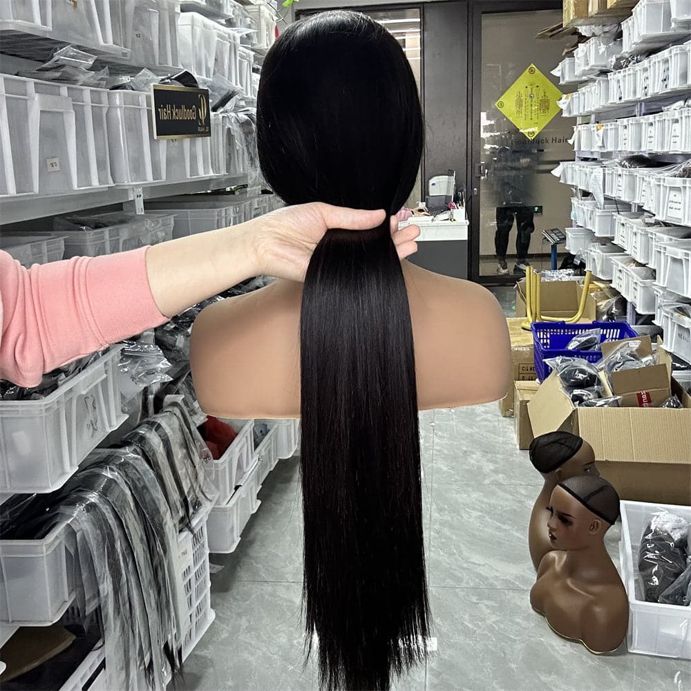 HD Lace Preoplucked Full Frontal 13x4 Wig Unprocessed Human Hair Bone Straight - Goodluck Hair