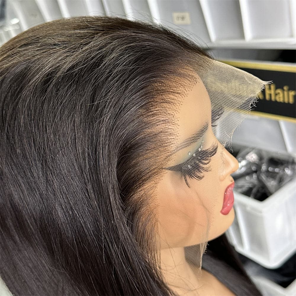 Hd Lace Preoplucked Full Frontal 13x4 Wig Unprocessed Human Hair Bone 