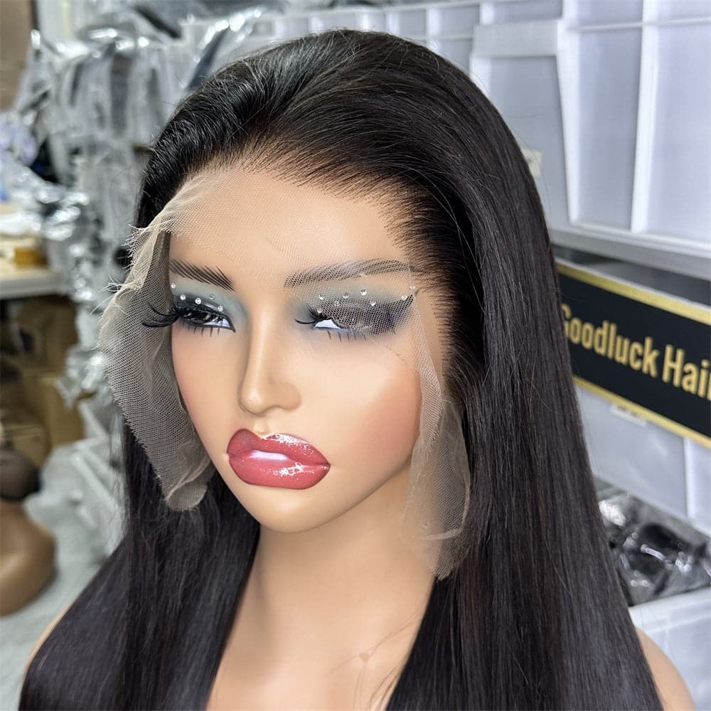 HD Lace Preoplucked Full Frontal 13x4 Wig Unprocessed Human Hair Bone Straight - Goodluck Hair