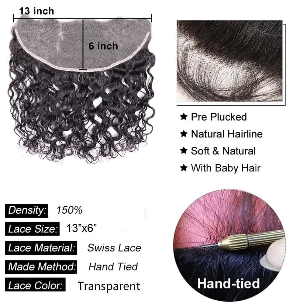Newmi Water Wave Closure Human Hair 4x4 5x5 6x6 Lace Closure Water Wave 13x4 13x6 Lace Frontal Extensions Pre Plucked - Goodluck Hair