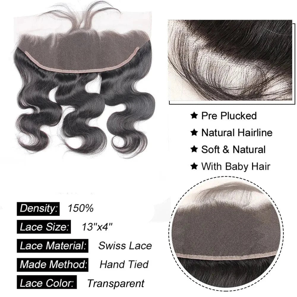 13x4 13x6 Body Wave Lace Frontal Closure Human Hair Natural Black 4x4 5x5 6x6 Lace Closure Pre Plucked Body Wave Hair Closure - Goodluck Hair