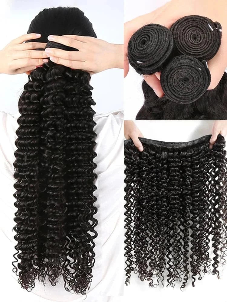 Quality Deep Wave Curly Human Hair Bundles Brazilian Hair