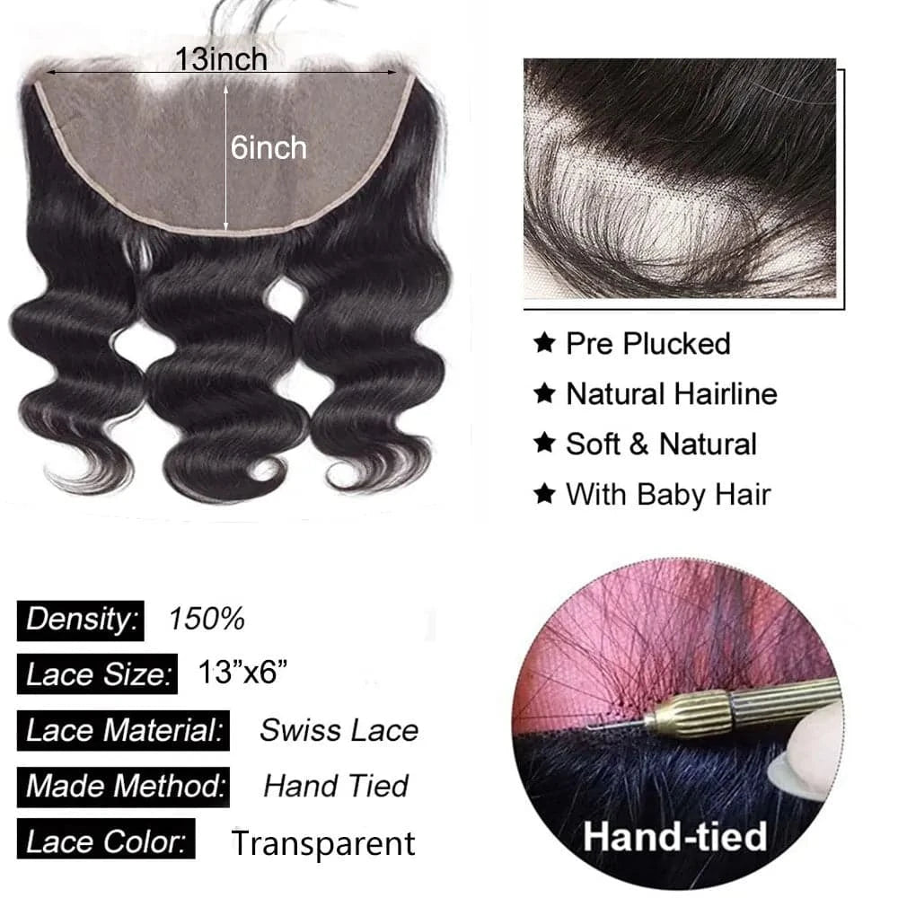 13x4 13x6 Body Wave Lace Frontal Closure Human Hair Natural Black 4x4 5x5 6x6 Lace Closure Pre Plucked Body Wave Hair Closure - Goodluck Hair