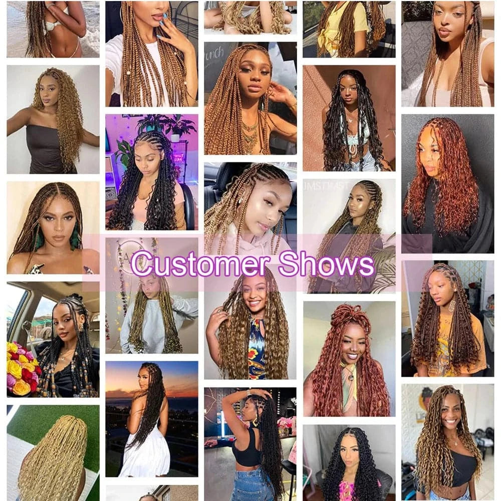 Kinky Straight Bulk Human Hair For Braiding Boho Braids Crochet Micro Knotless Bohemian Box Braids Yaki Double Drawn 1B - Goodluck Hair
