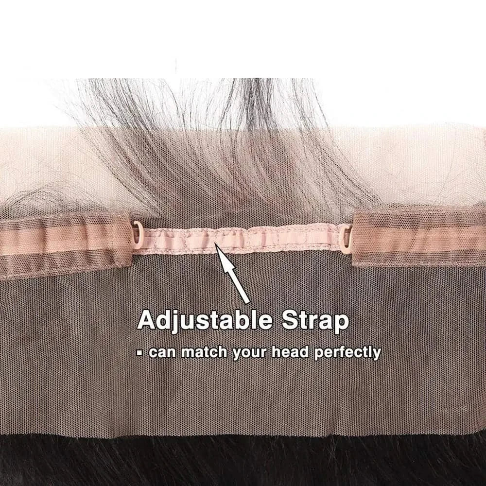 Kinky Straight 360 Lace Frontal Only Newmi Kinky Straight Human Hair 360 Lace Closure for Women Pre Plucked Natural HairLine - Goodluck Hair