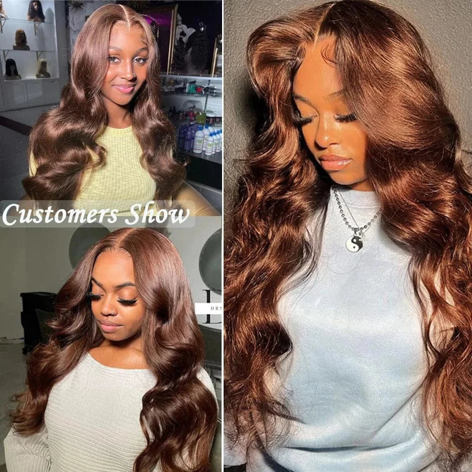 10A #4 Chocolate Brown Colored Bundles Body Wave Human Hair 100% Remy Human Hair Extensions Weave Brazilian 16-24 Inch For Women - Goodluck Hair