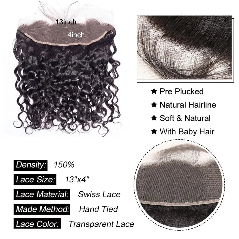 Newmi Water Wave Closure Human Hair 4x4 5x5 6x6 Lace Closure Water Wave 13x4 13x6 Lace Frontal Extensions Pre Plucked - Goodluck Hair