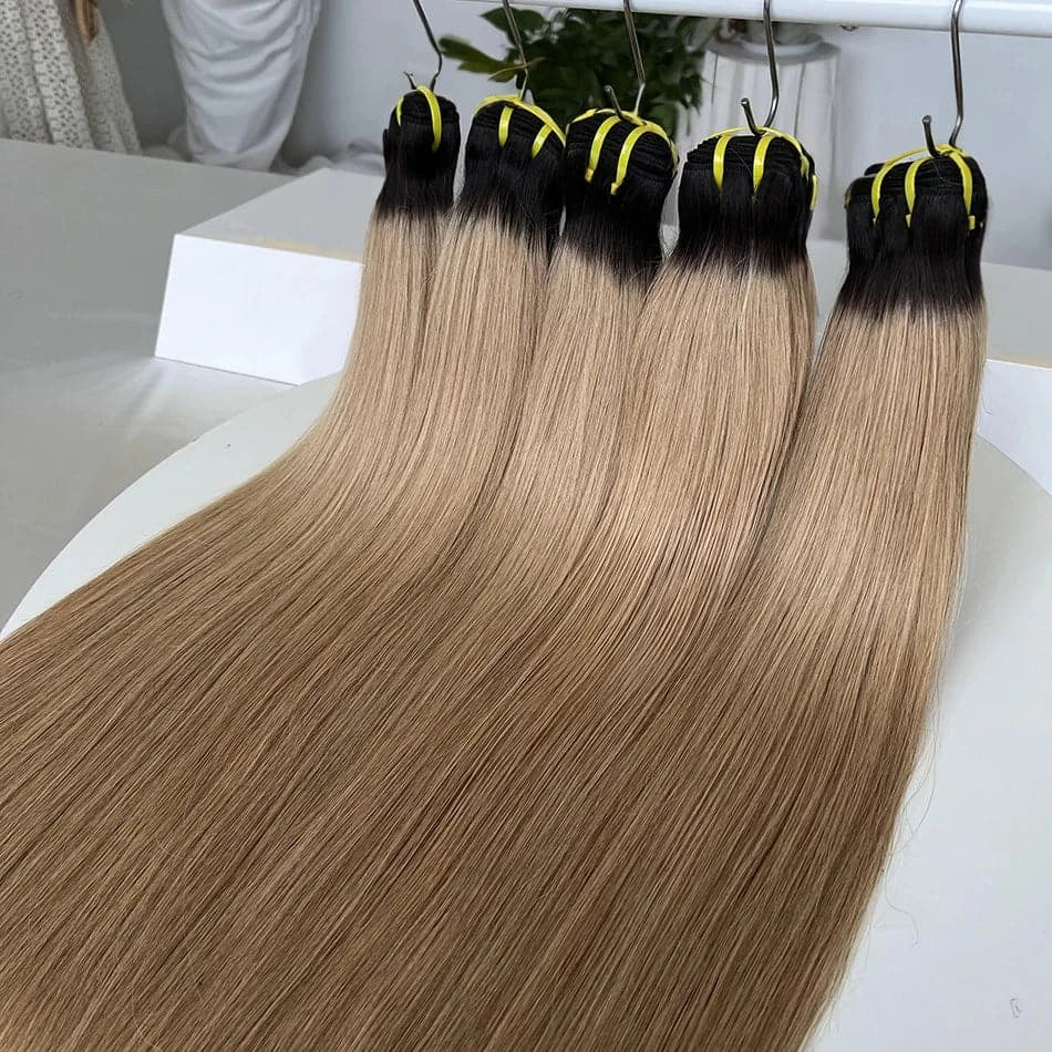 1B 27 Ombre Colored Straight Human Hair Bundles 16-24 Inch 10A Brazilian 100% Virgin Human Hair Extensions Weave For Women - Goodluck Hair