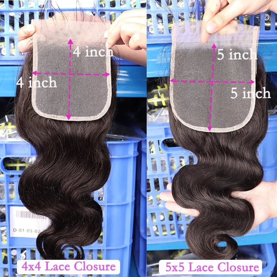 Body Wave Human Hair 4x4 5x5 Lace Closure Pre-Plucked Transparent Lace Natural Melt Skin invisible Lace Closure With Baby Hair - Goodluck Hair