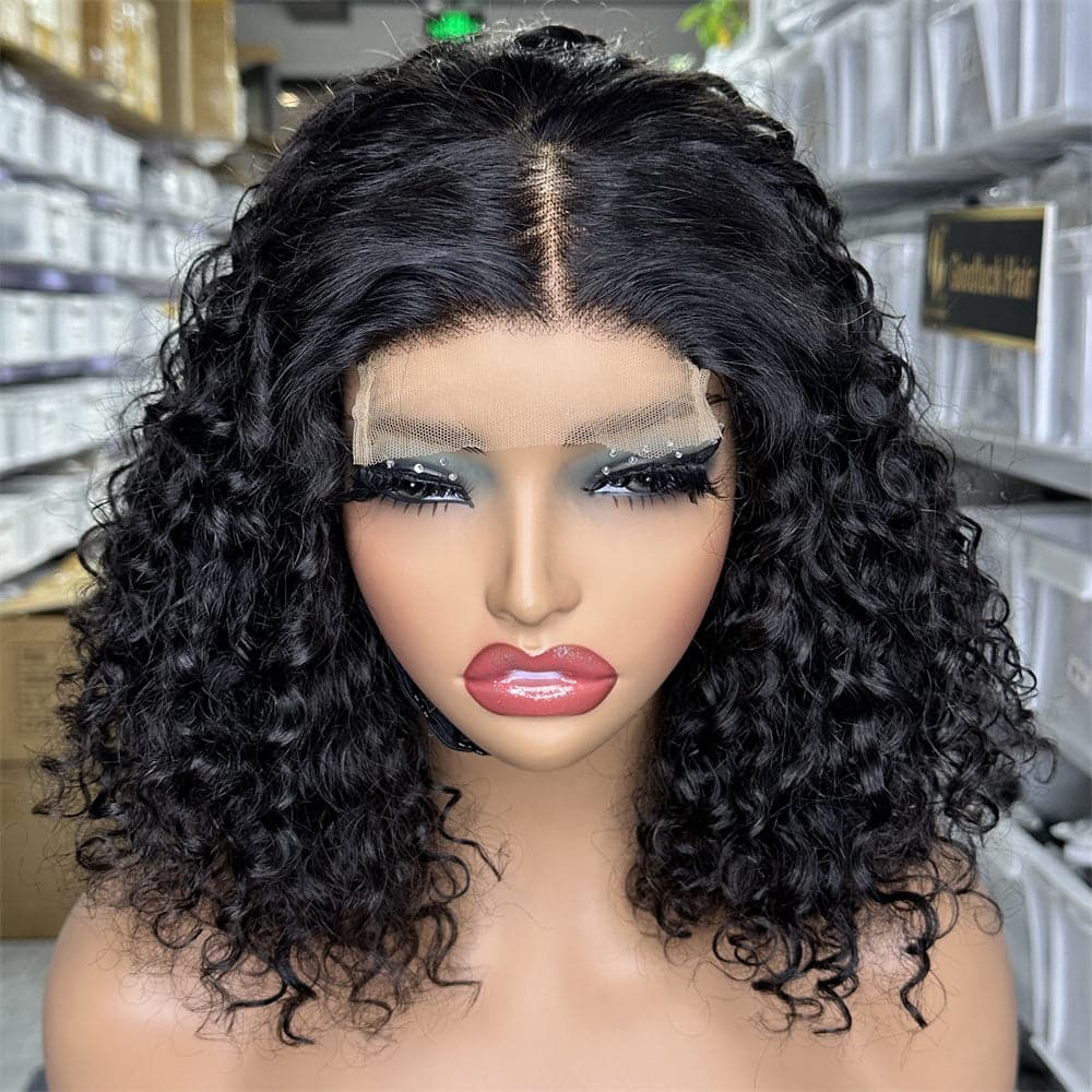 Ready To Ship Deep Curly Style 4X4 Lace Closure Bob Wig Highlight Color - Goodluck Hair