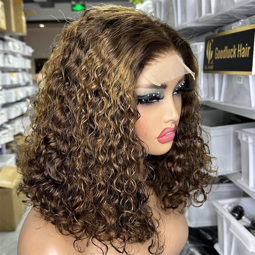 Ready To Ship 12 Inch Customized Highlight Color Water Wave Bob - Goodluck Hair