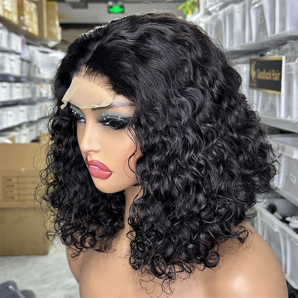 Wholesale Price Double Drawn 4X4 Lace Closure Water Wave Closure Bob Wig - Goodluck Hair