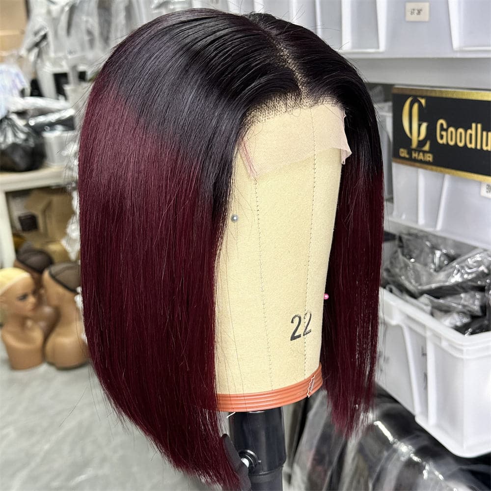 Super double drawn  10 INCH 4X4 Lace Closure bob wig - Goodluck Hair