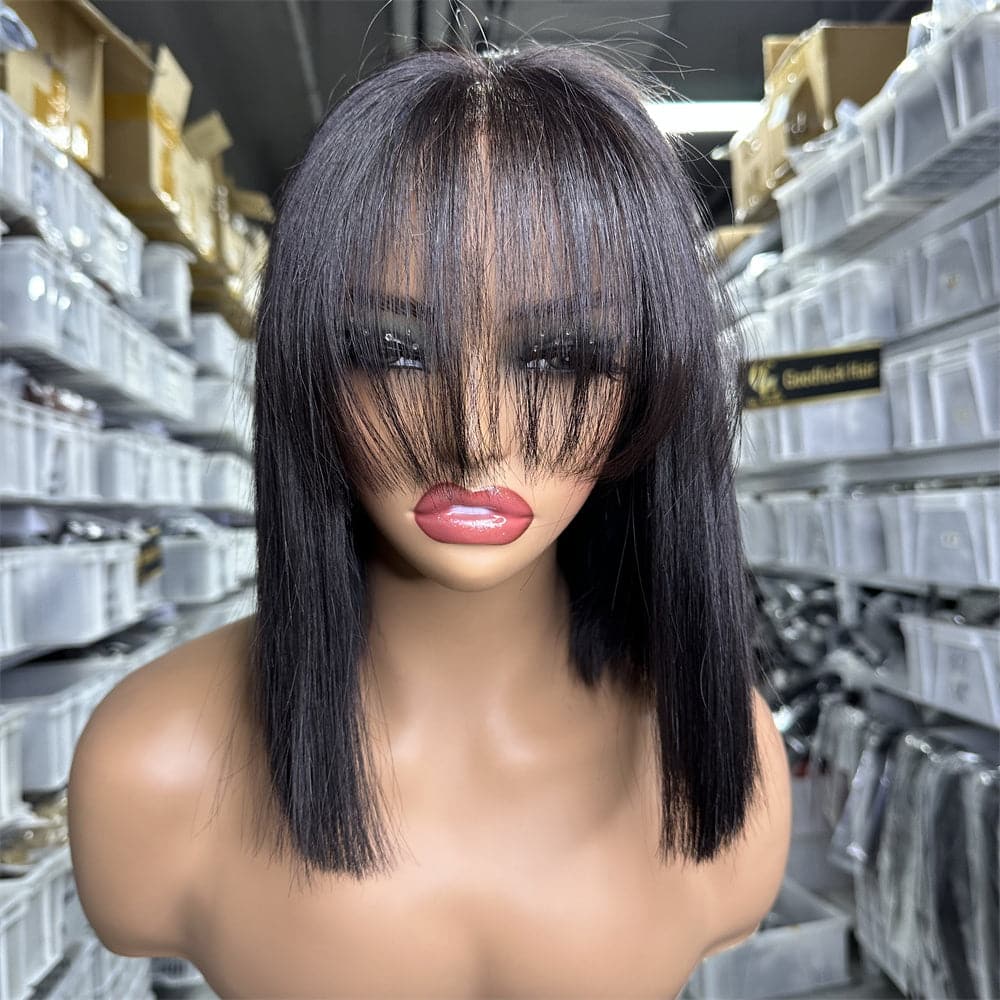 Super Double Drawn Bang WIg 4x4 Lace Closure For Women - Goodluck Hair