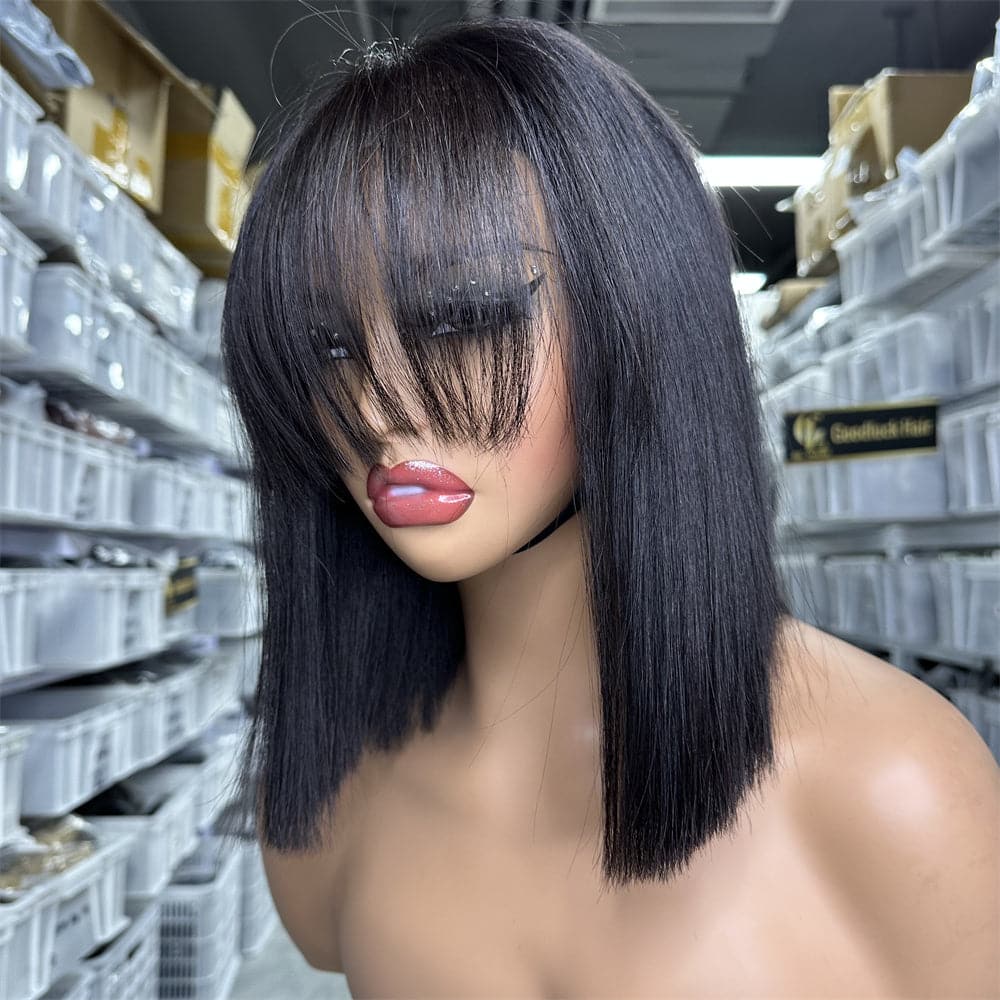 Super Double Drawn Bang WIg 4x4 Lace Closure For Women - Goodluck Hair