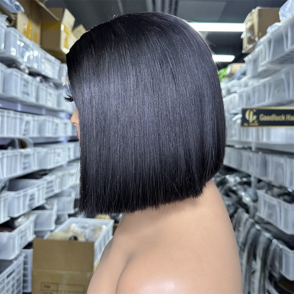 Blunt Cut End 250% Density 4X4 Lace Closure Bob WIg Glueless Wig - Goodluck Hair