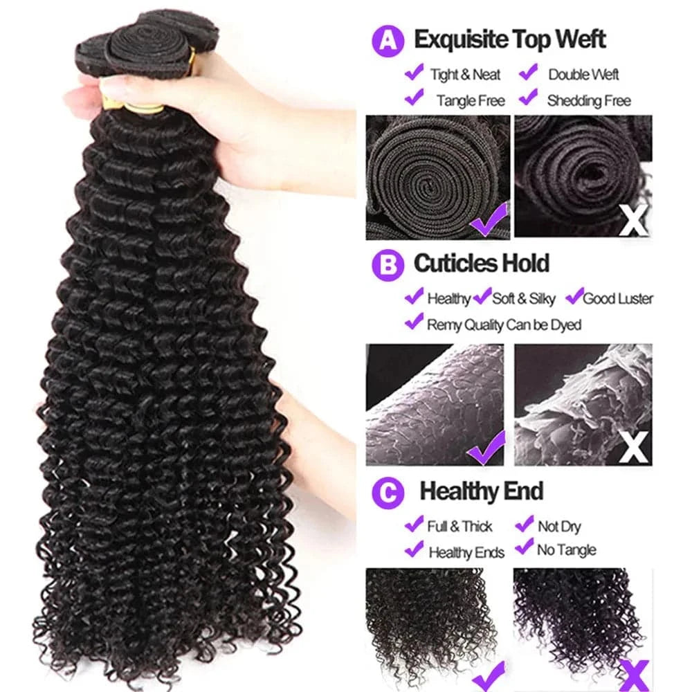 Jerry Curly Human Hair Bundles Brazilian Hair Weaving Natural Human Hair