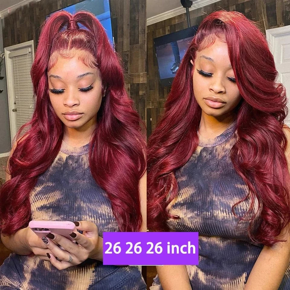 99J Burgundy Body Wave Bundles 100% Human Hair Bundles