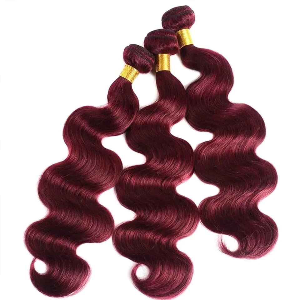 99J Burgundy Body Wave Bundles 100% Human Hair Bundles