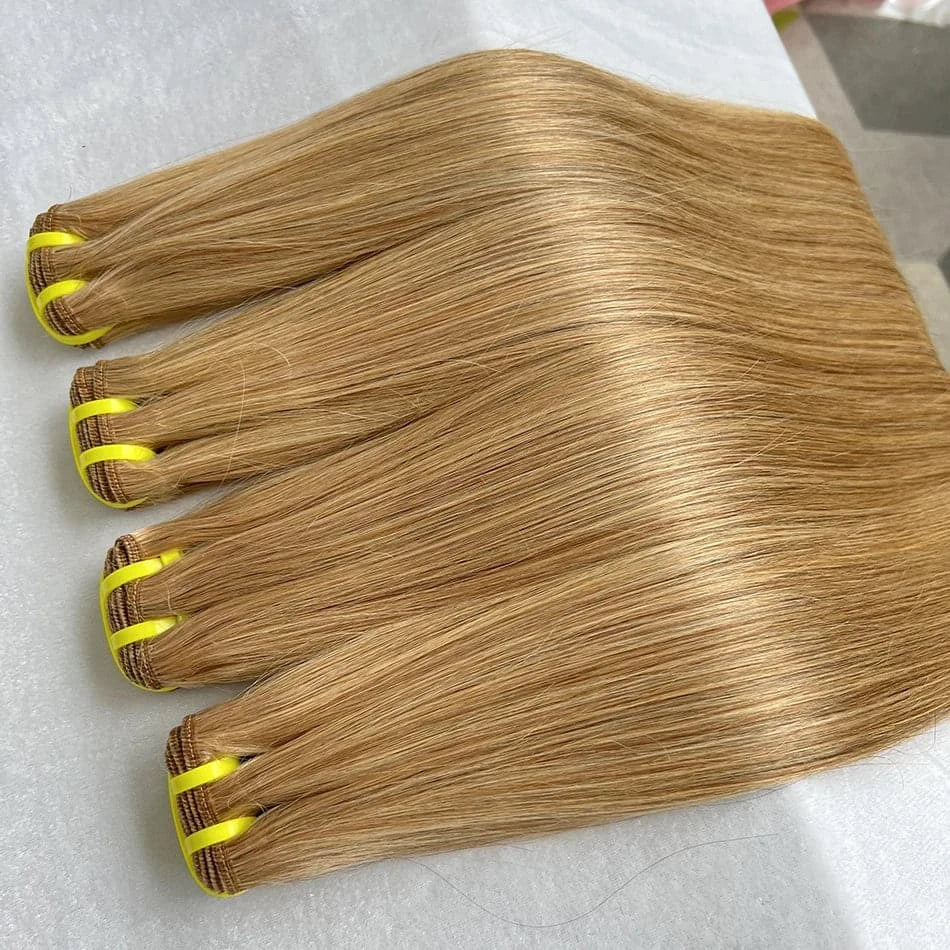 10A Grade #27 #30 Colored Honey Blonde Straight Human Hair Bundles 16-24 Inches 100% Raw Human Hair Extensions Weave For Women - Goodluck Hair