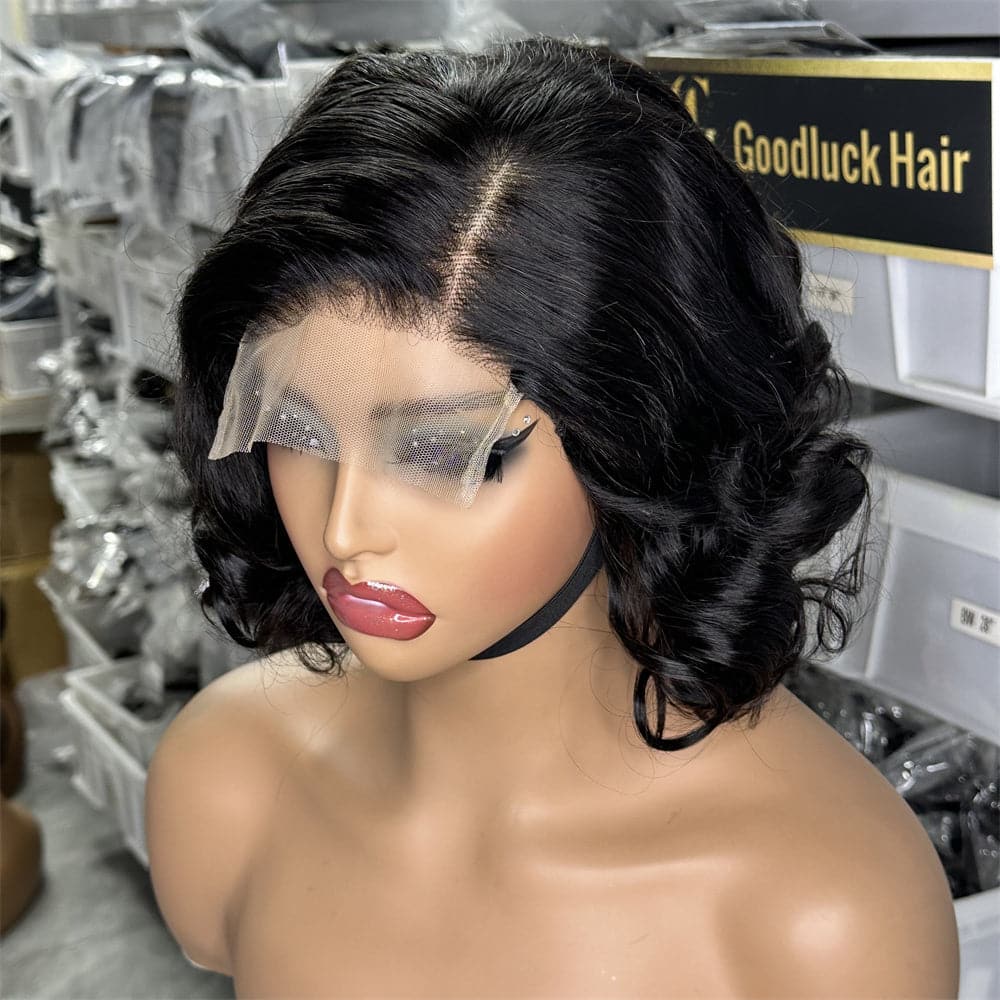 Short Bob Wig Loose Wave 5X5 Lace Closure Bob Ready To Ship - Goodluck Hair