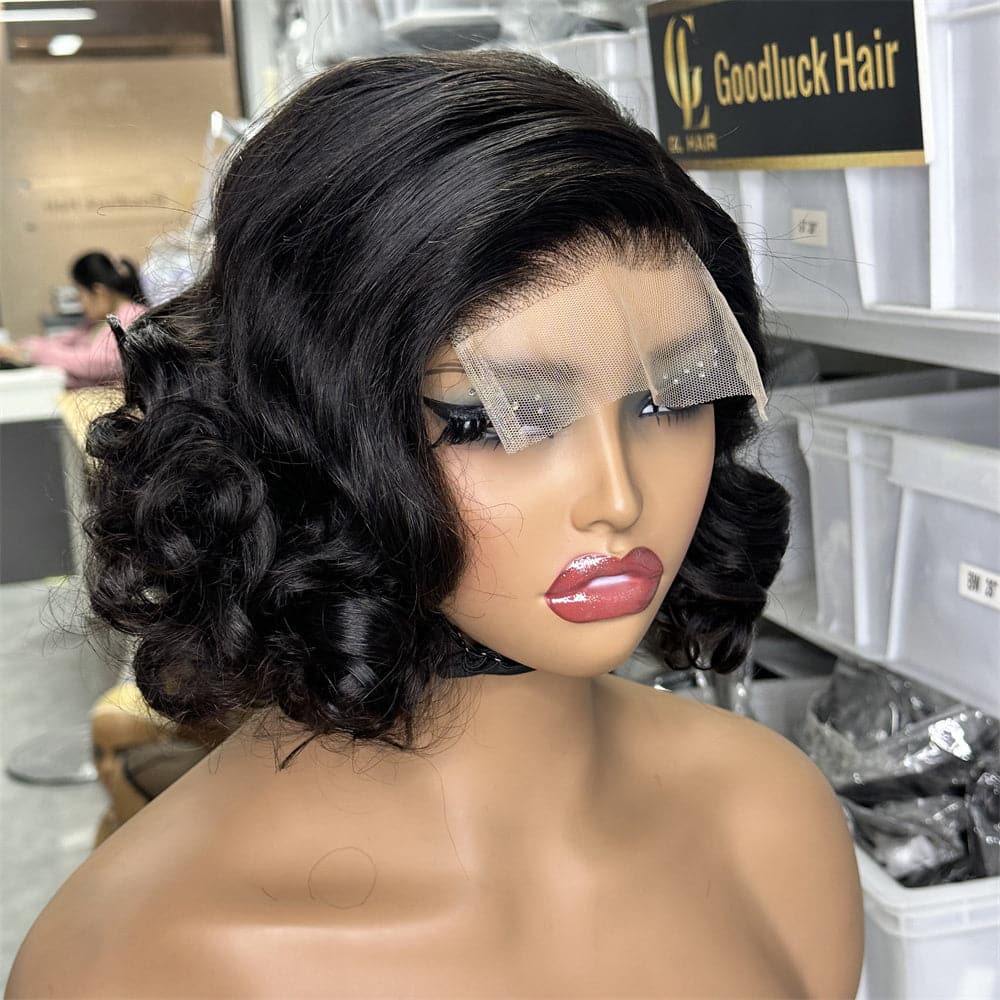 Short Bob Wig Loose Wave 5X5 Lace Closure Bob Ready To Ship - Goodluck Hair