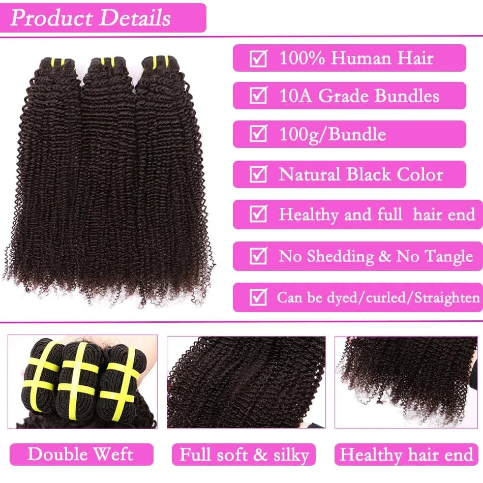 Afro Kinky Curly Human Hair Bundles Extensions 10-30 Inch In Stock for Wholesale Hair - Goodluck Hair