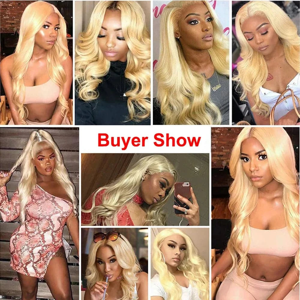 613 Blonde Body Wave Human Hair Lace Closure Pre Plucke 4x4 Tranparent Lace Closure Only 13x4 Lace Frontal Human Hair Extensions - Goodluck Hair