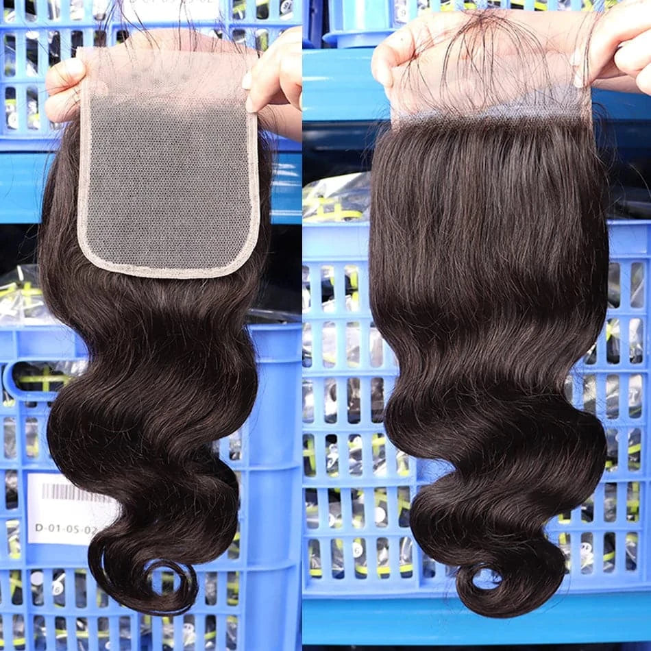 Body Wave Human Hair 4x4 5x5 Lace Closure Pre-Plucked Transparent Lace Natural Melt Skin invisible Lace Closure With Baby Hair - Goodluck Hair