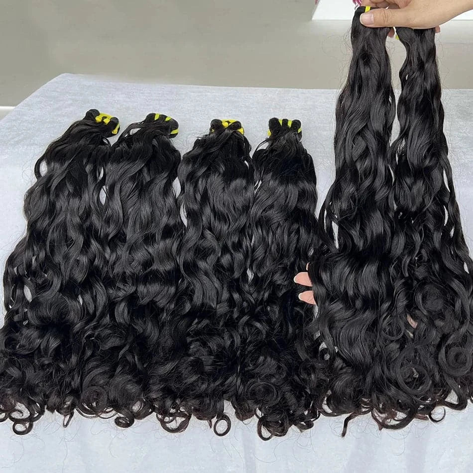 15A Grade Double Drawn Water Wave 100% Human Hair Bundles Extensions - Goodluck Hair