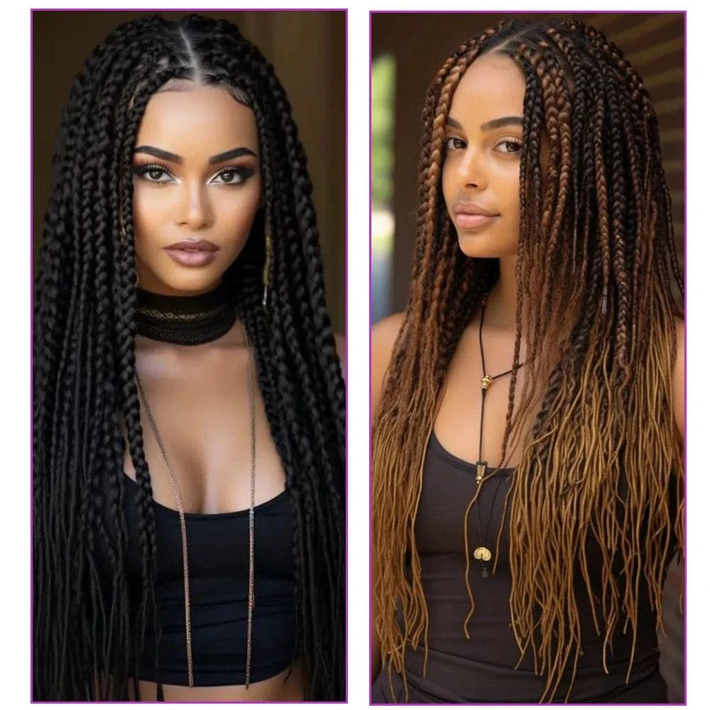 Straight Human Braiding Hair For Crochet Micro Knotless Bohemian / Boho Braids Double Drawn No Weft Bulk Hair 1B Color - Goodluck Hair