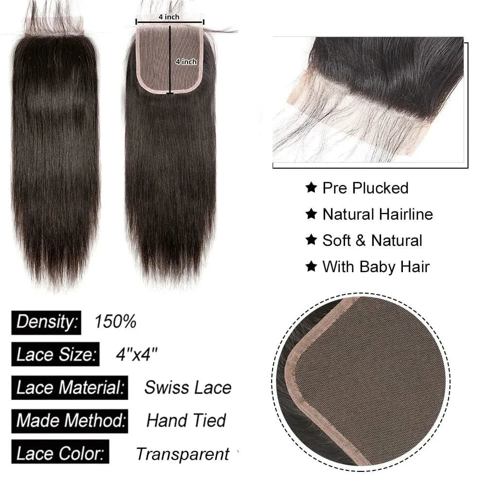 4x4 5x5 6x6 Lace Closure Human Hair Newmi Straight Transparent  13x4 13x6 Lace Frontal Human Hair Ear to Ear Frontal Extensions - Goodluck Hair