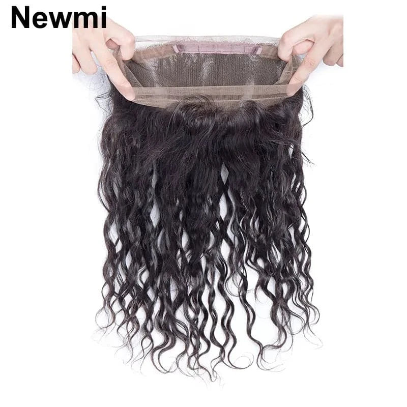 Water Wave 360 Lace Frontal Only Newmi Water Wave Human Hair 360 Lace Closure Transparent Lace Pre Plucked Natural Hairline - Goodluck Hair