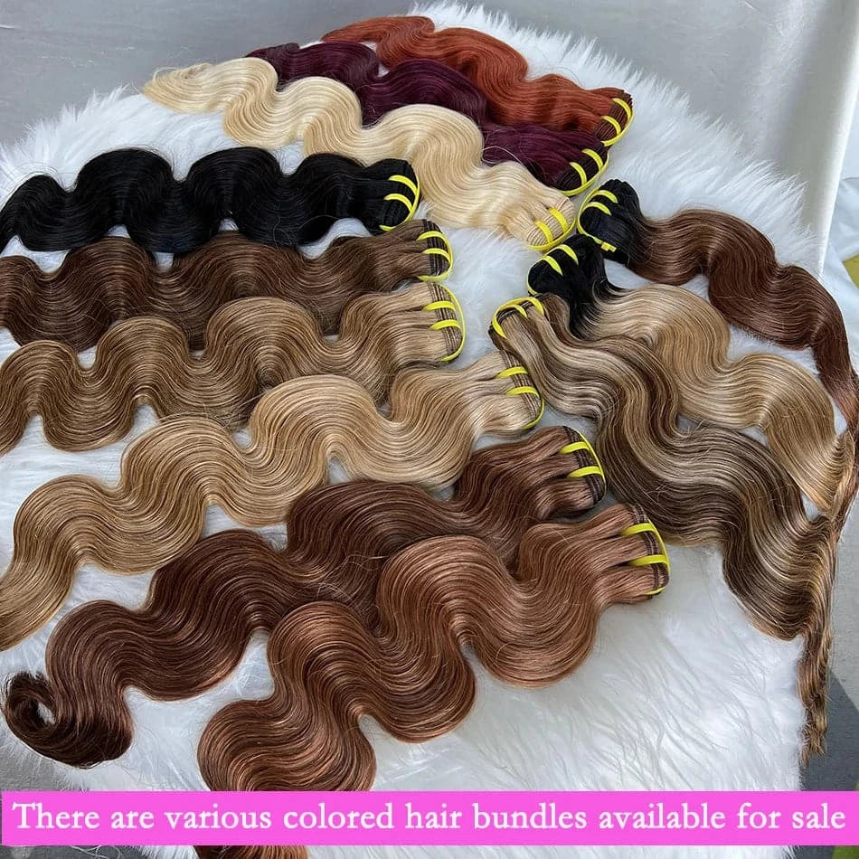 10A Body Wave P4/27 Colored Highlight Bundles Human Hair Brazilian Brown 10-30 Inch Remy Human Hair Weave Extensions For Women - Goodluck Hair