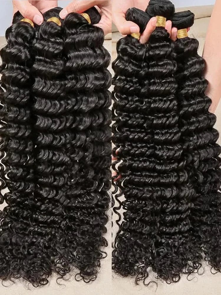 Quality Deep Wave Curly Human Hair Bundles Brazilian Hair