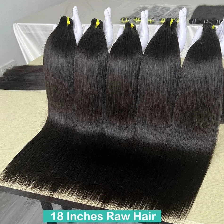 Maki 10A Grade Bone Straight 100% Raw Human Hair Bundles 10-30inches Hair Weave Extensions - Goodluck Hair